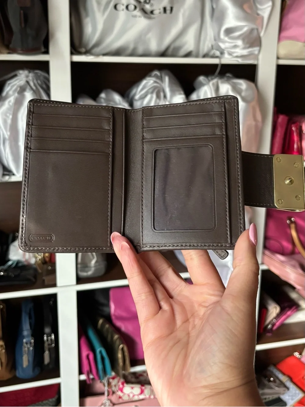 🤎💛Y2K COACH Kristin Op Art Large Wristlet Mini Bag & Wallets Set